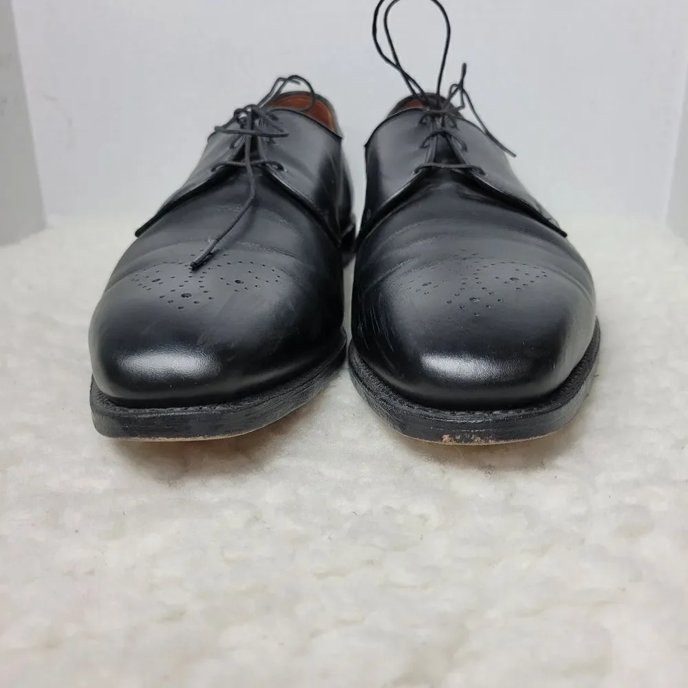 Allen Edmonds Flatiron Men's 15 Shoes Black Leather Brogue Toe Oxford Derby